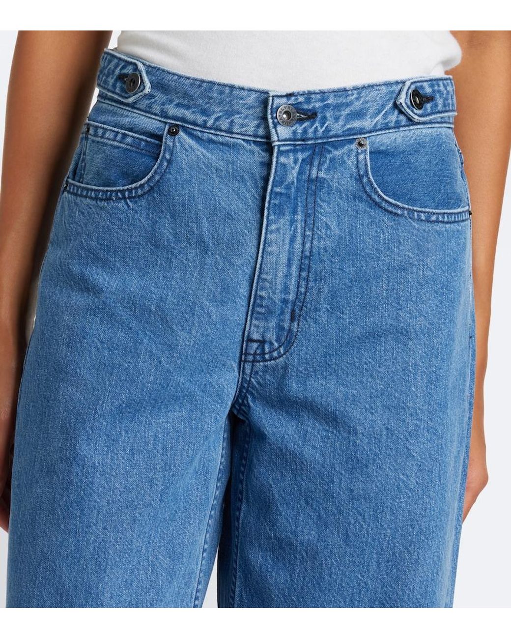 SLVRLAKE Denim Blue Cassie Wide-Leg Jeans