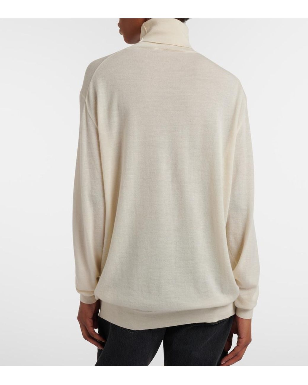 The Row White Nabari Cashmere Sweater