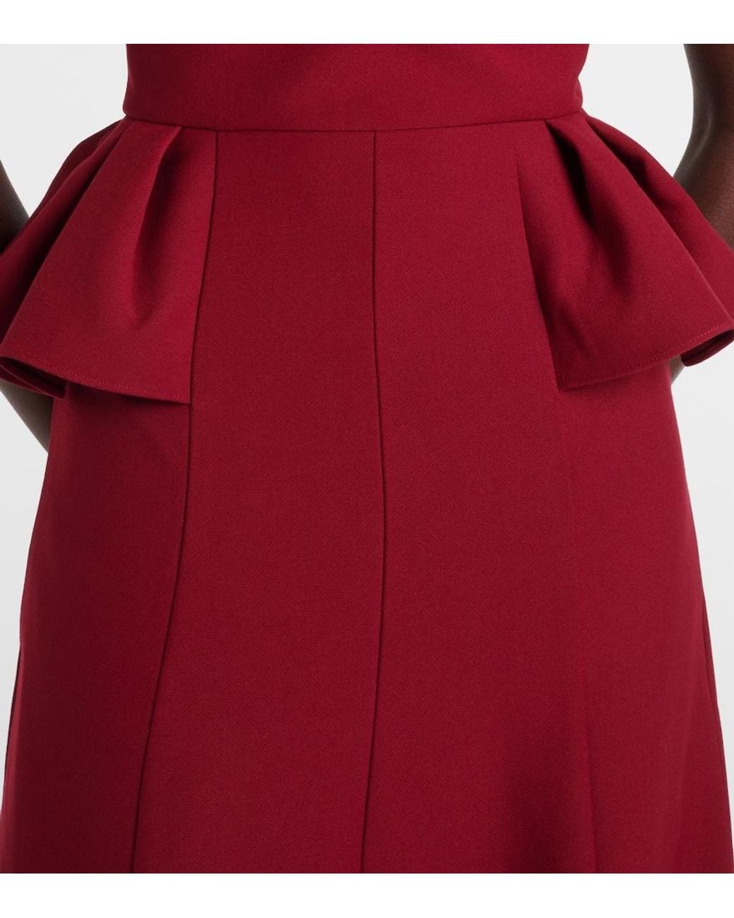 Roland Mouret Red Crepe Midi Dress