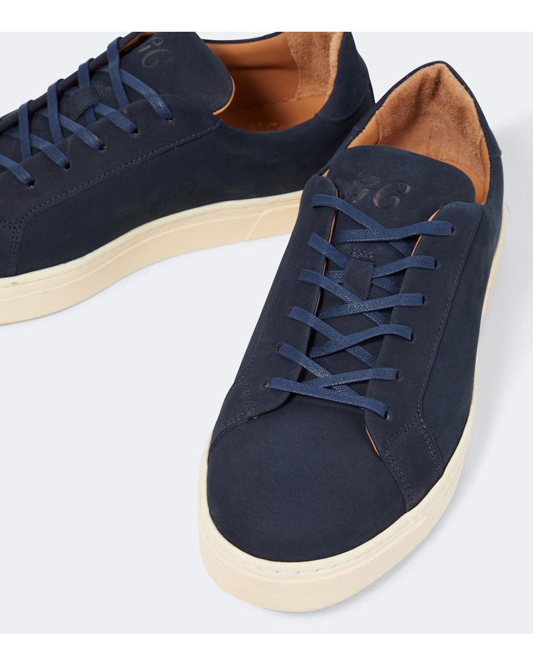 George Cleverley Blue Jack Ii Suede Sneakers for men