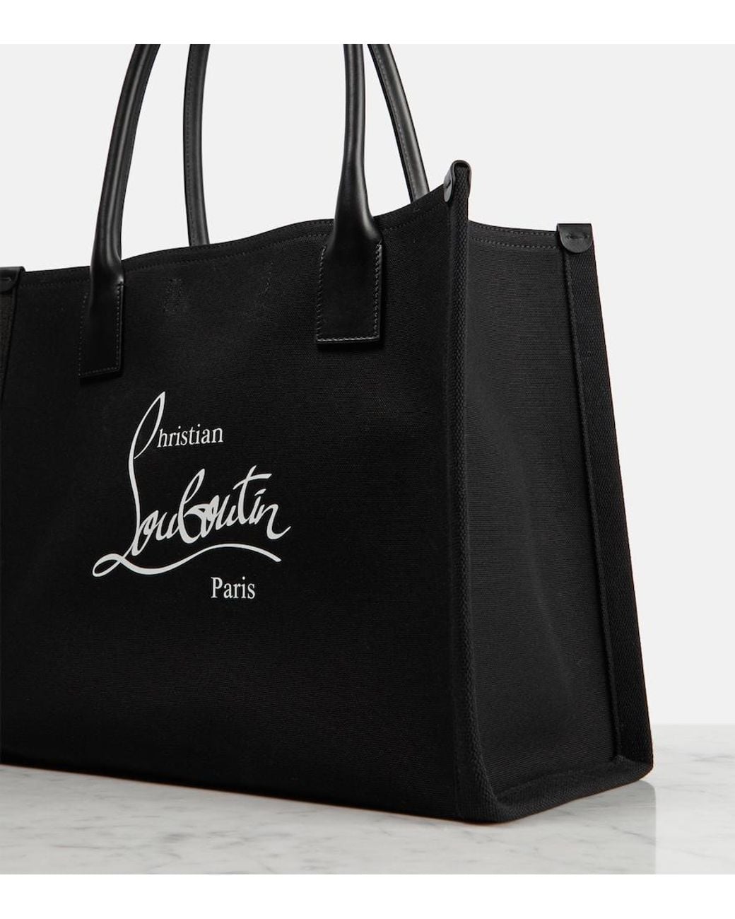 Christian Louboutin Black Nastroloubi Large Canvas Tote Bag