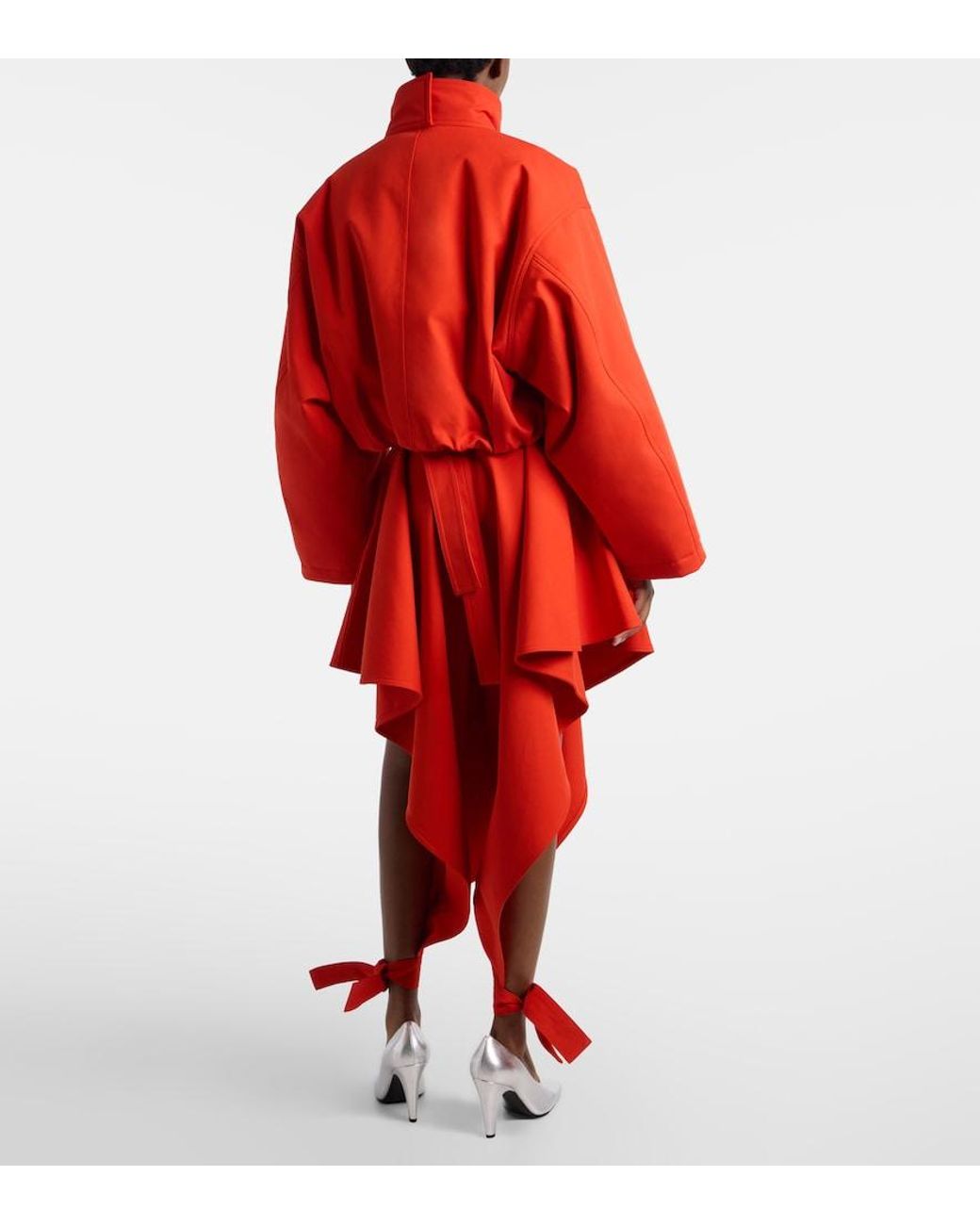 Alaïa Ruffled Cotton Gabardine Tapered Pants