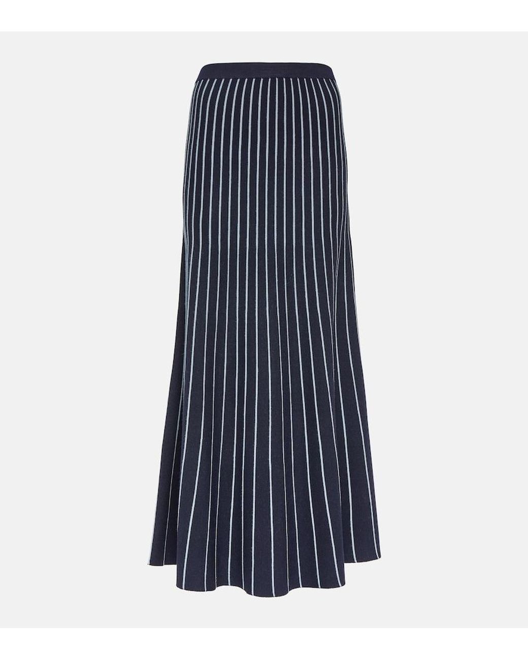 Gabriela Hearst Blue Phelan Striped Wool And Silk Maxi Skirt