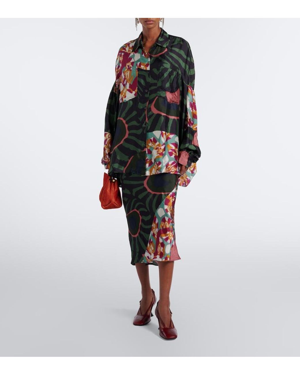 Dries Van Noten Black Printed Twill Shirt
