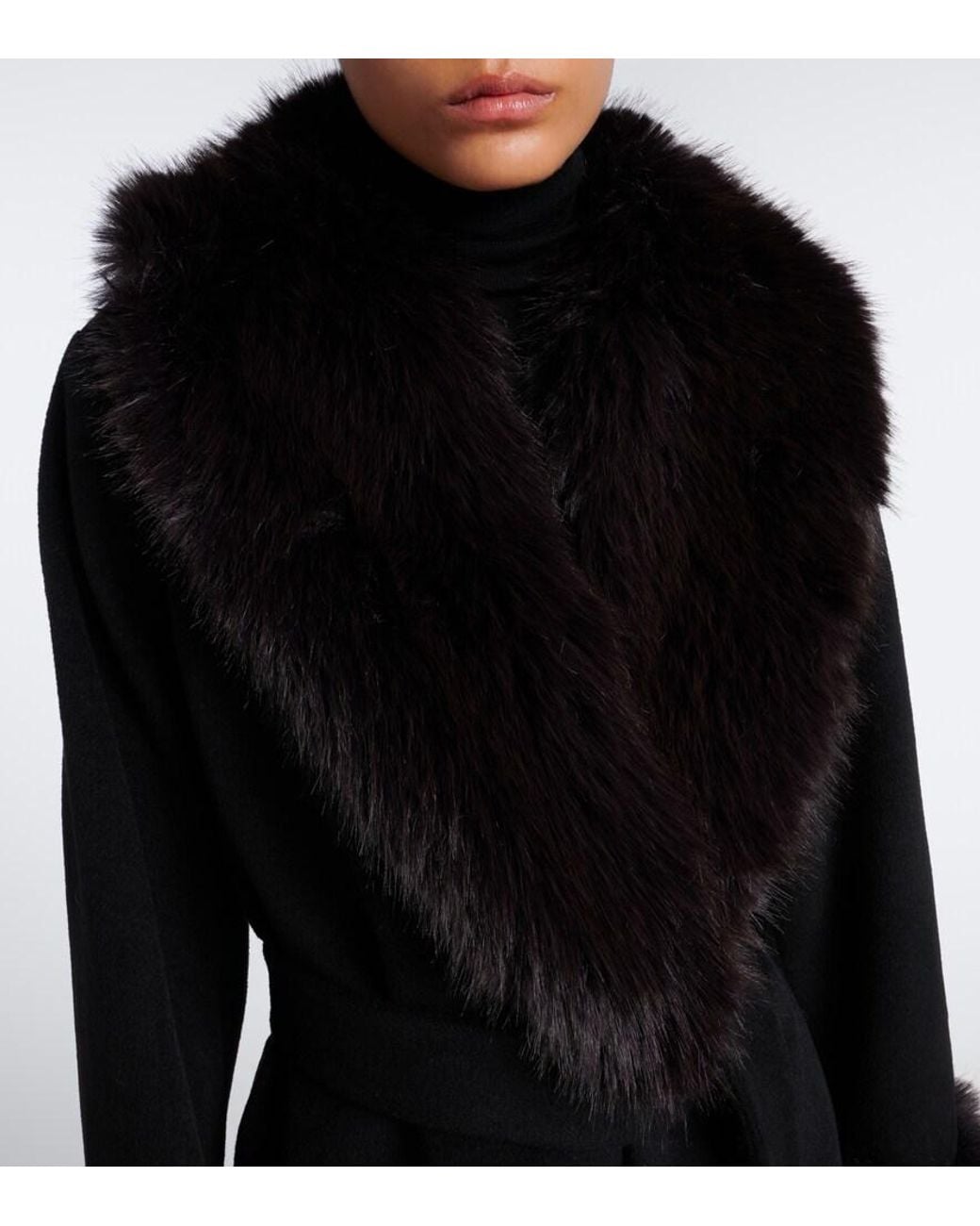 Jonathan Simkhai Black Kinsley Wool-Blend Wrap Coat