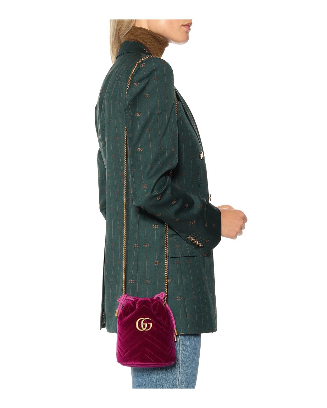 gucci bucket bag velvet