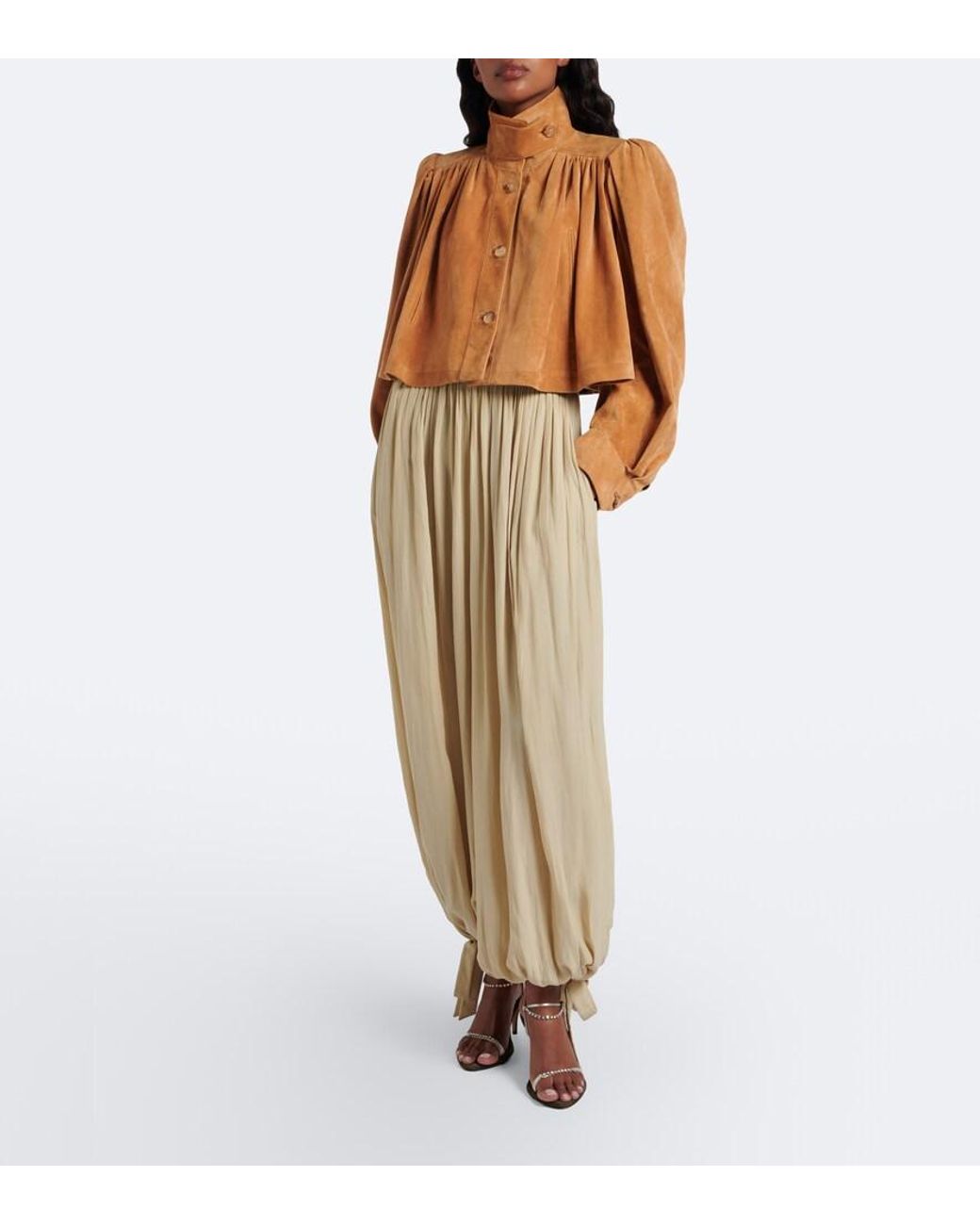Chloé Zia Embellished Metallic Leather Sandals