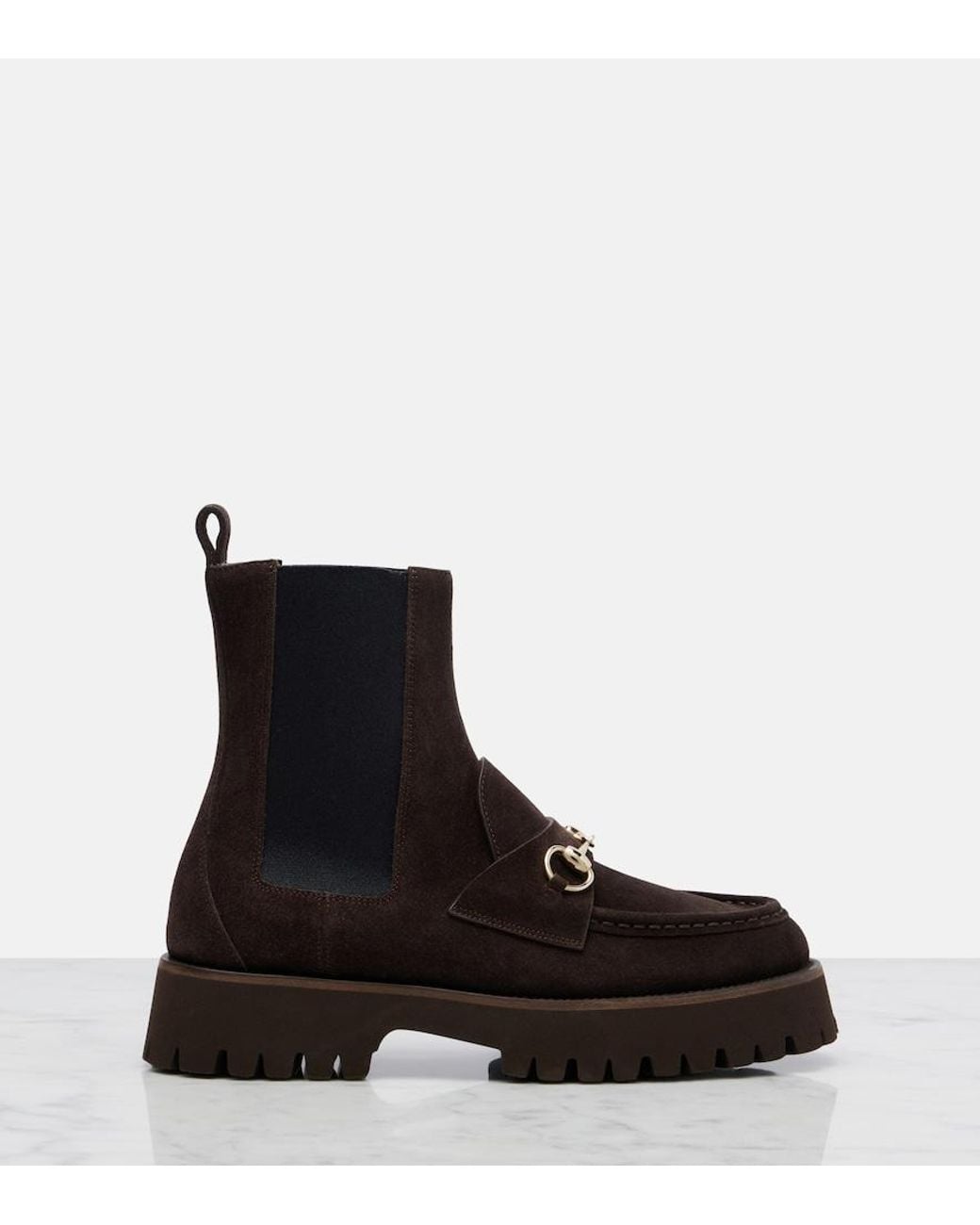 Gucci Black Sylke Suede Chelsea Boots