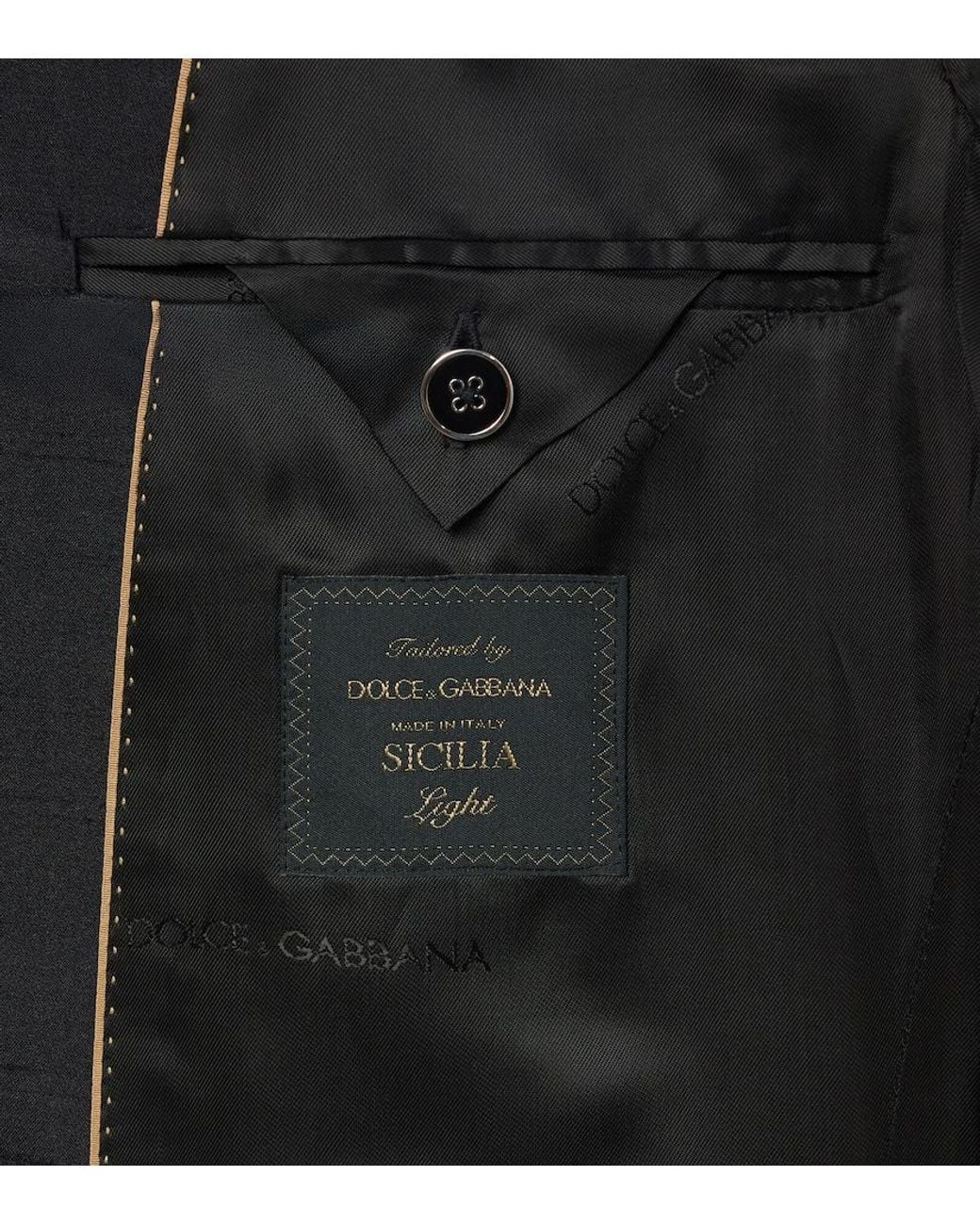 Dolce & Gabbana Black Silk Twill Suit for men