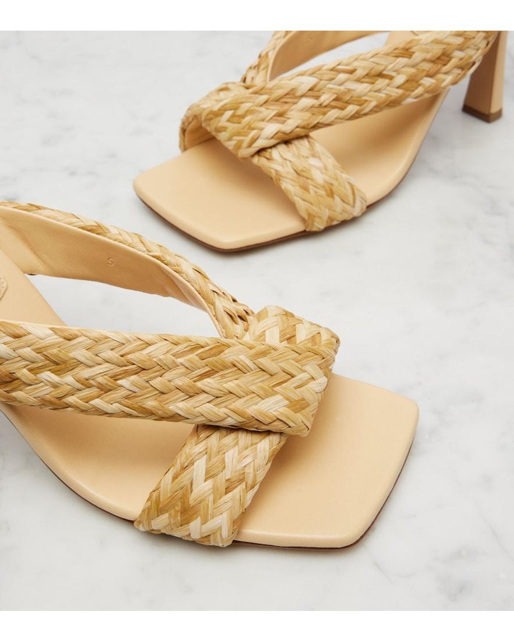 Bottega Veneta Natural Riva Braided Raffia Mules