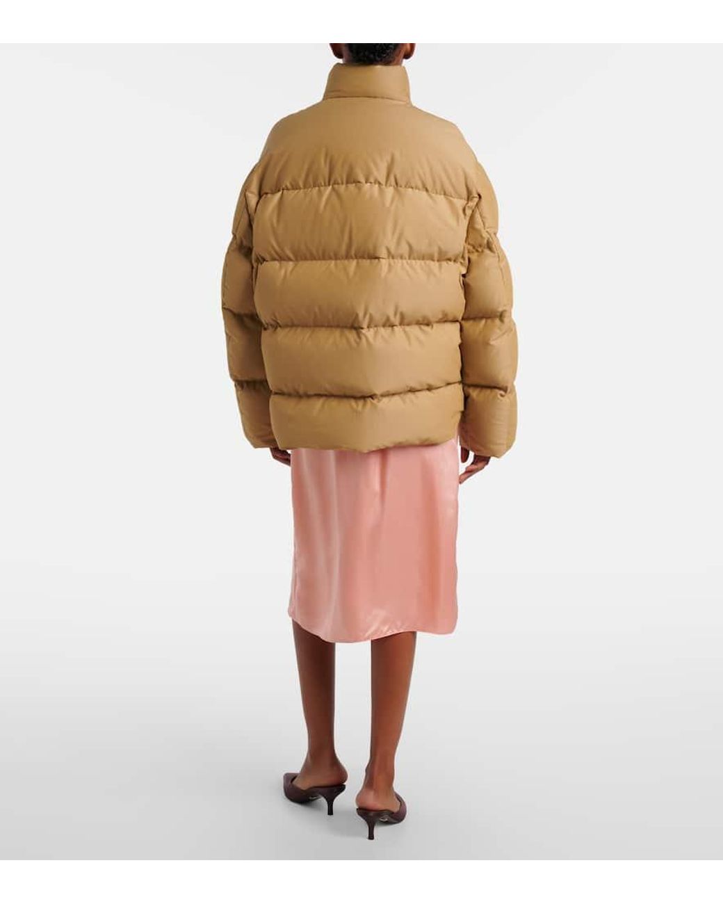 Prada Brown Triangle Logo Down Jacket