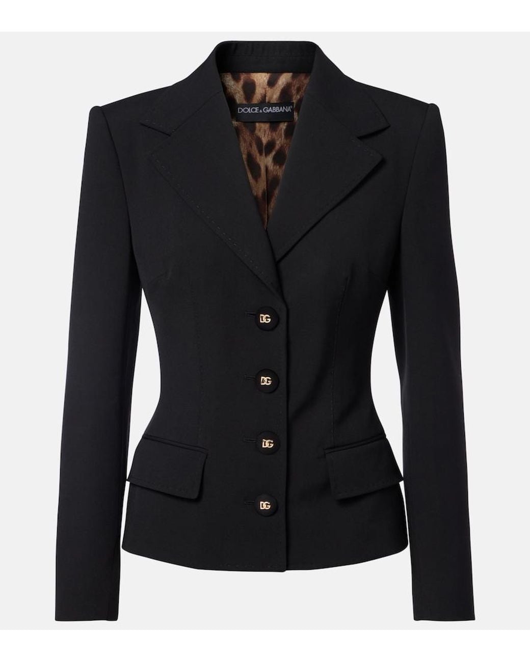 Dolce & Gabbana Black Dg Wool-Blend Blazer