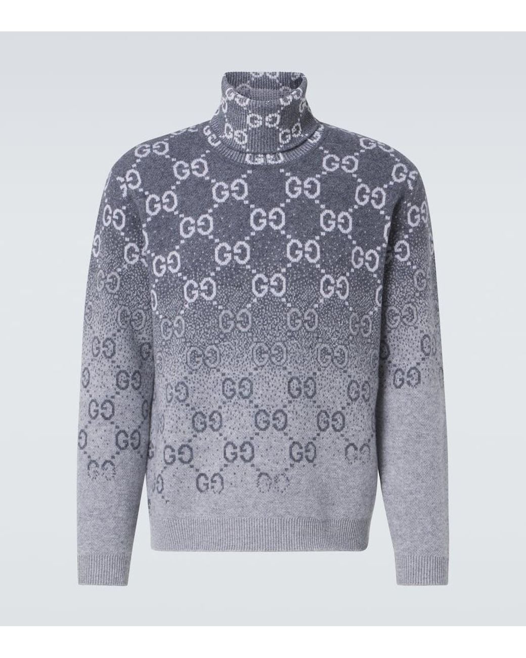 Gucci GG Degrade Wool Jacquard Turtleneck Sweater in Blue for Men | Lyst