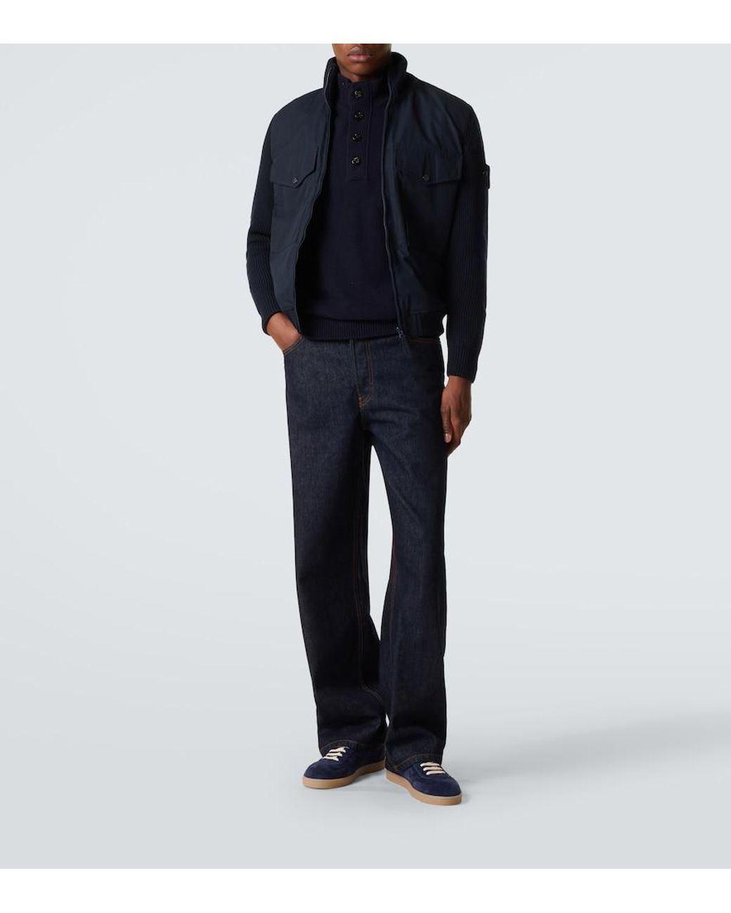 Stone Island Bomberjacke Compass Aus Baumwolle in Blue für Herren