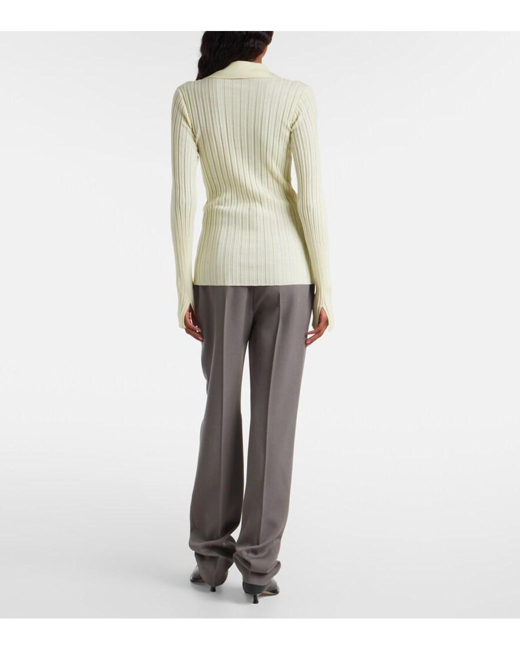 Calvin Klein Natural Amber Wool Polo Sweater