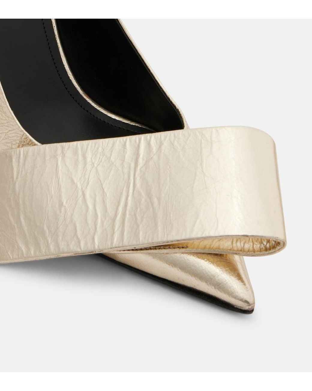 Givenchy Metallic Twisted Ribbon Leather Slingback Pumps