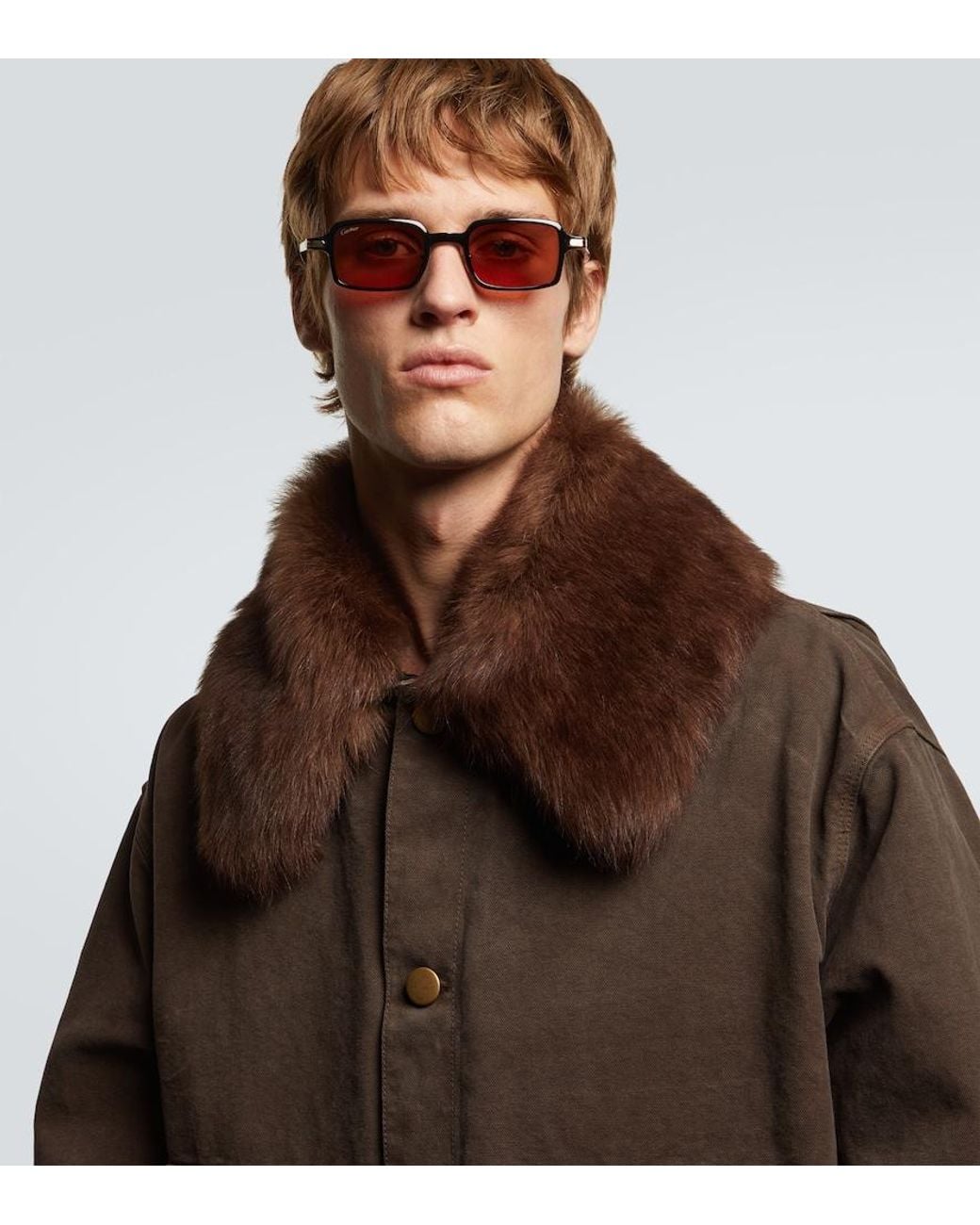 Cartier Eckige Sonnenbrille Premiere De Cartier in Brown für Herren