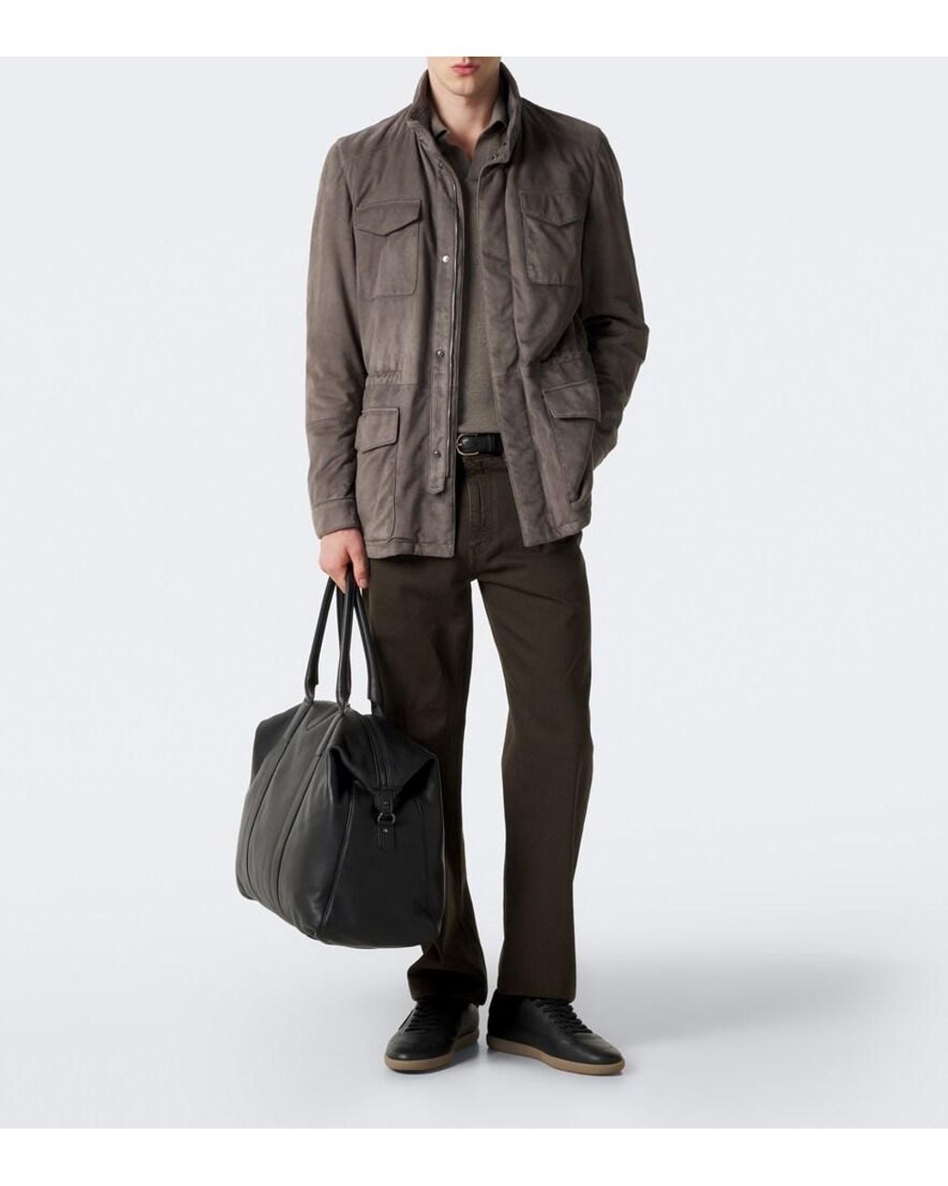 Thom Sweeney Brown Suede Field Jacket for men