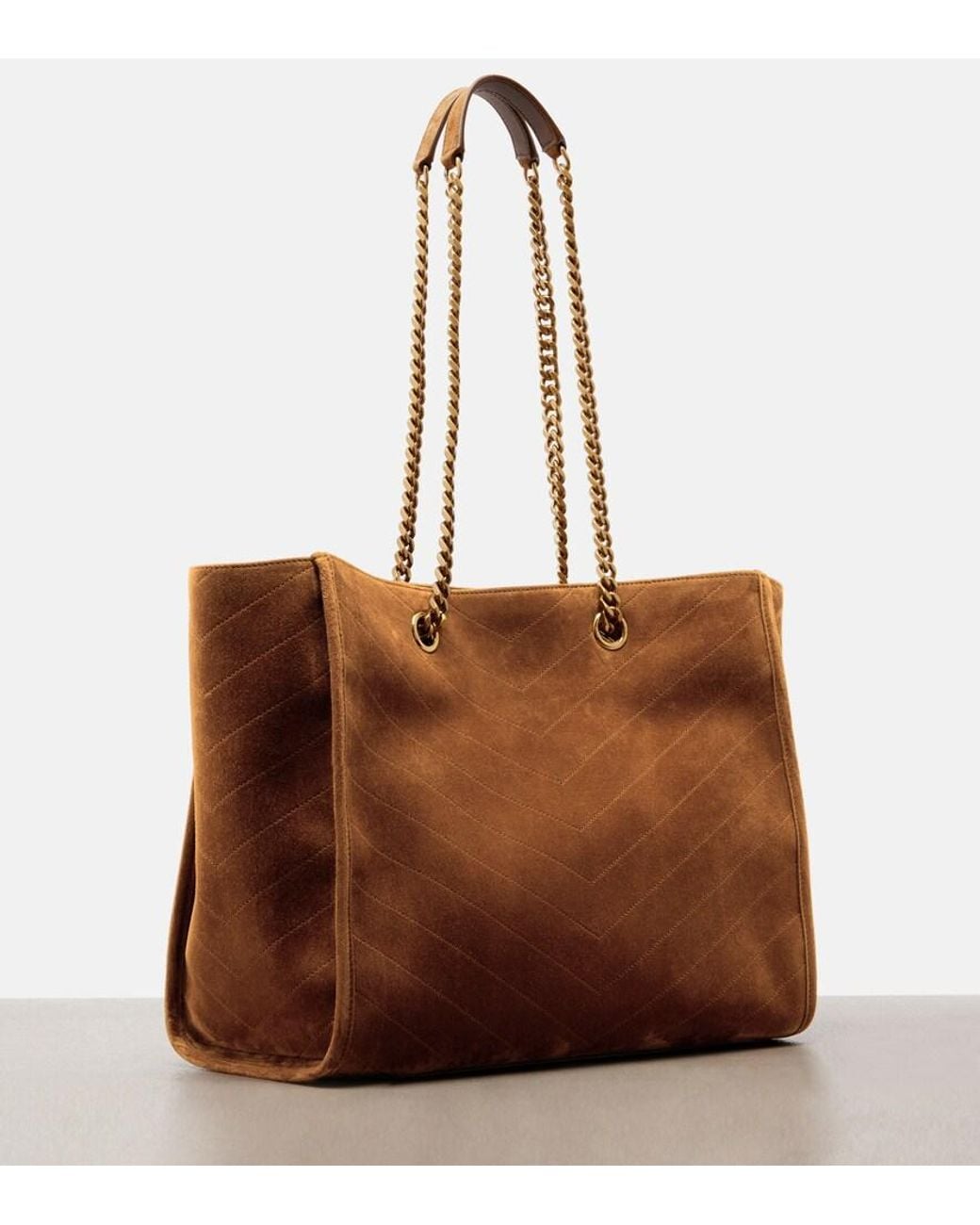 Saint Laurent Brown Niki East/West Suede Shopper