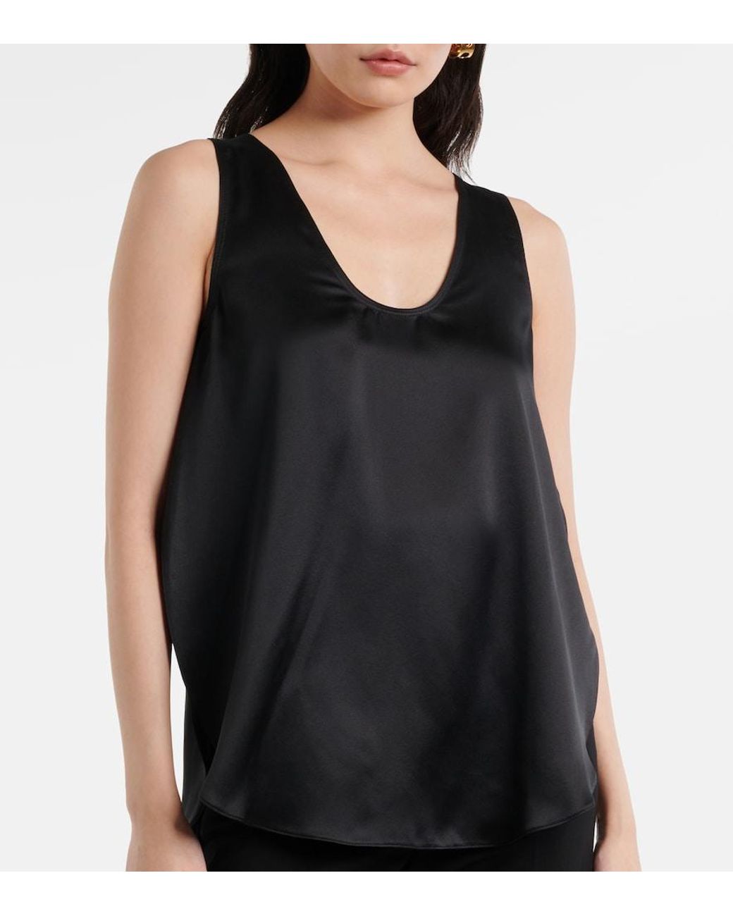 Max Mara Black Filly Silk Tank Top