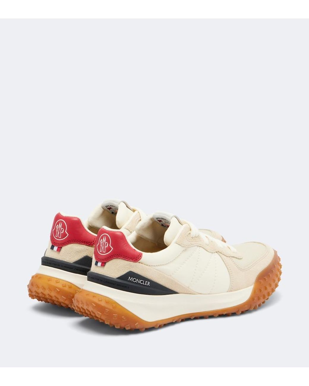 Moncler White Citytrek Suede-Trimmed Sneakers