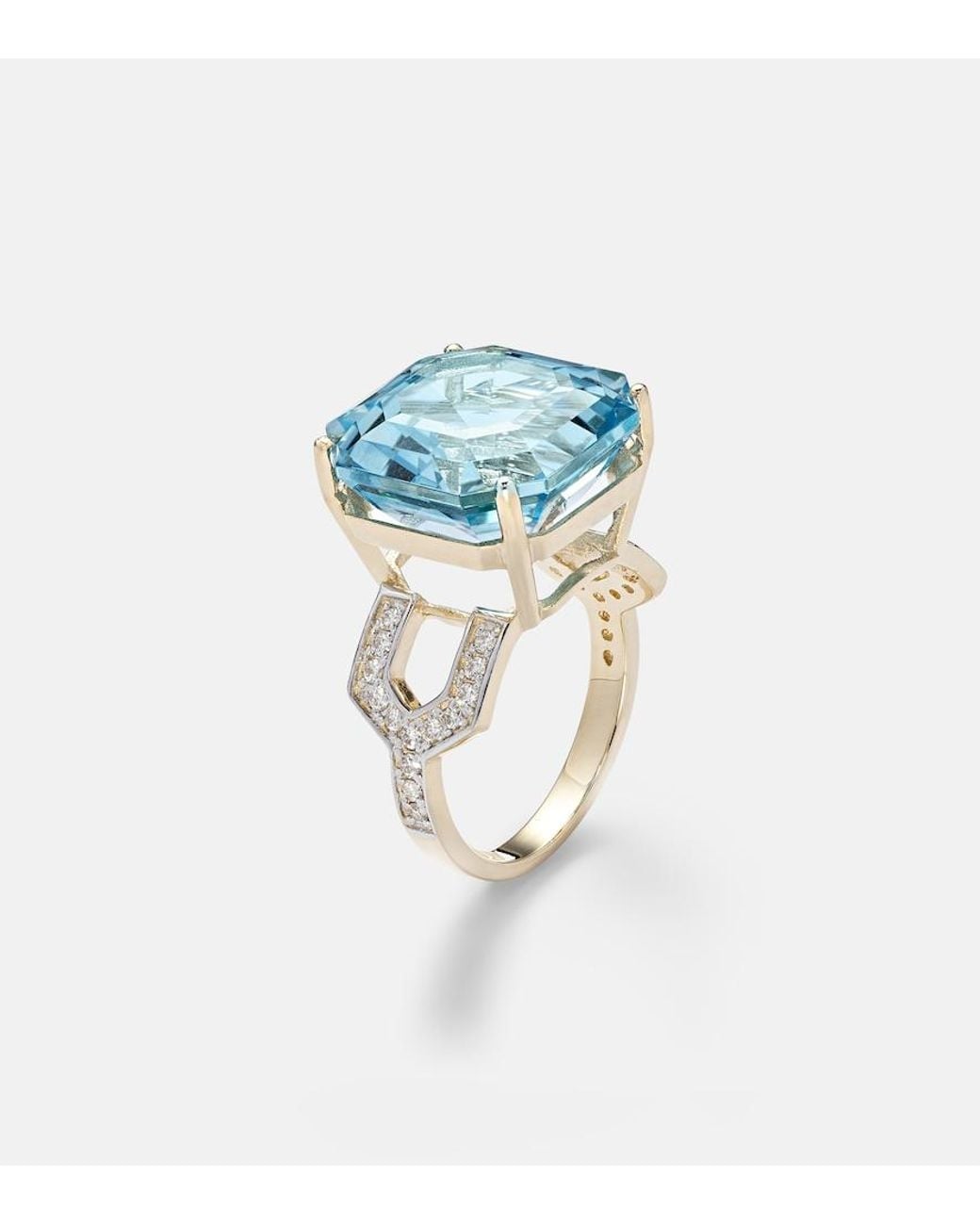 Mateo Blue 14Kt Ring With Topaz And Diamonds