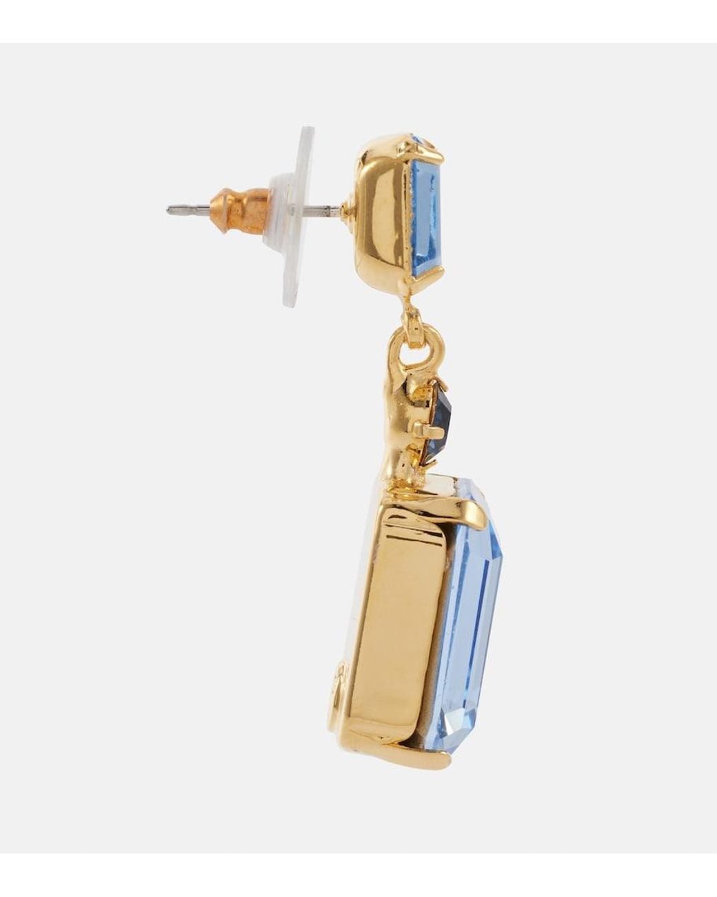 Jennifer Behr Blue Justine 18Kt-Plated Drop Earrings
