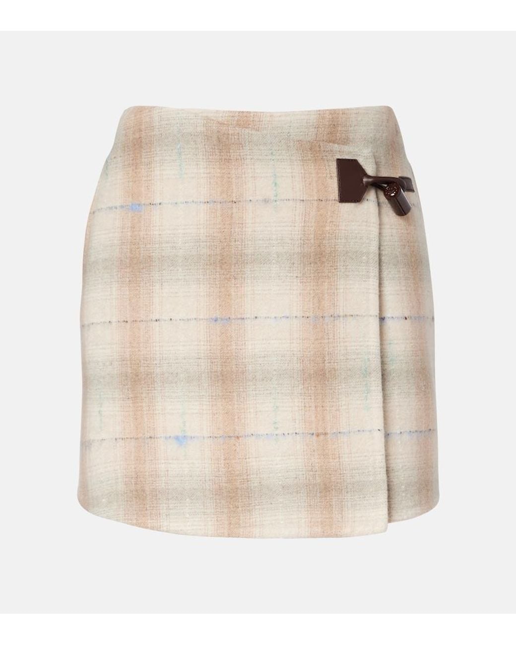Loewe Natural Wool, Cashmere, And Silk Miniskirt