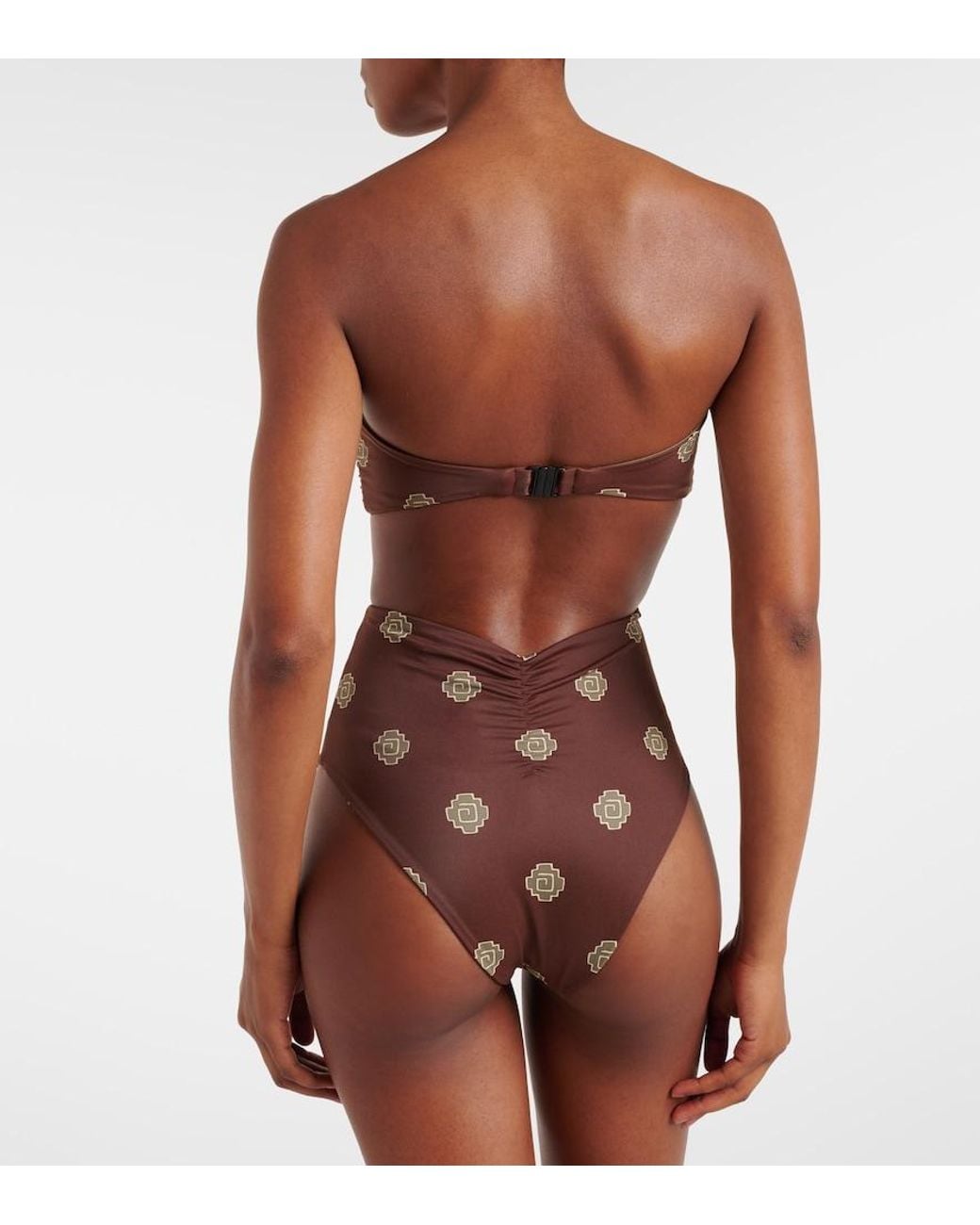 Johanna Ortiz Brown Sea Sprite Printed Bikini Top