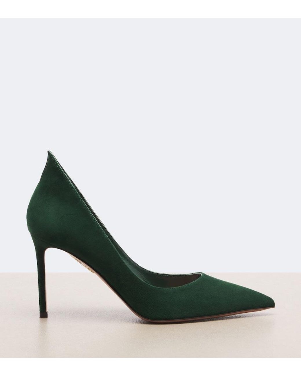 Aquazzura Green Linea Suede Pumps