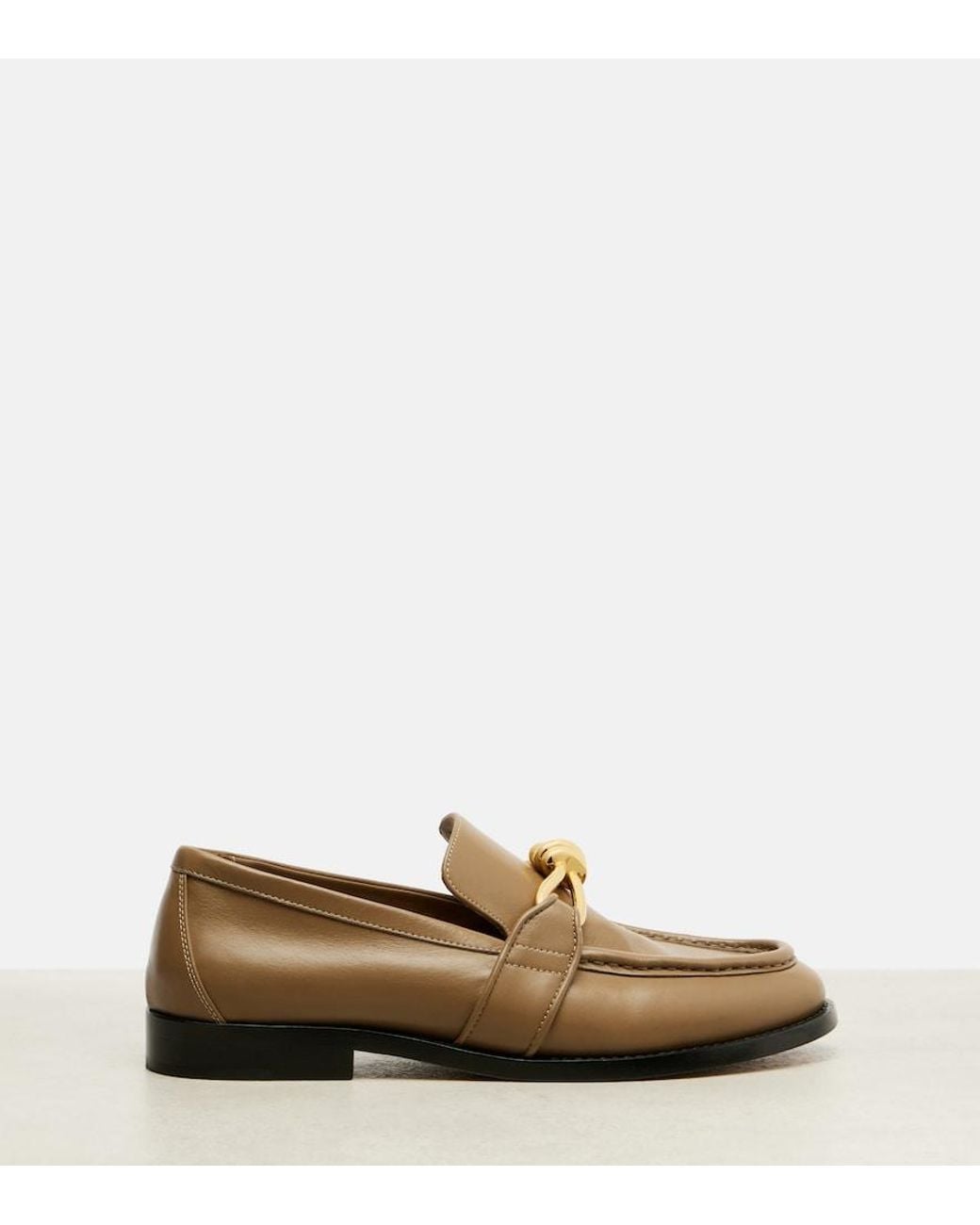 Bottega Veneta Brown Astaire Knot Leather Loafers