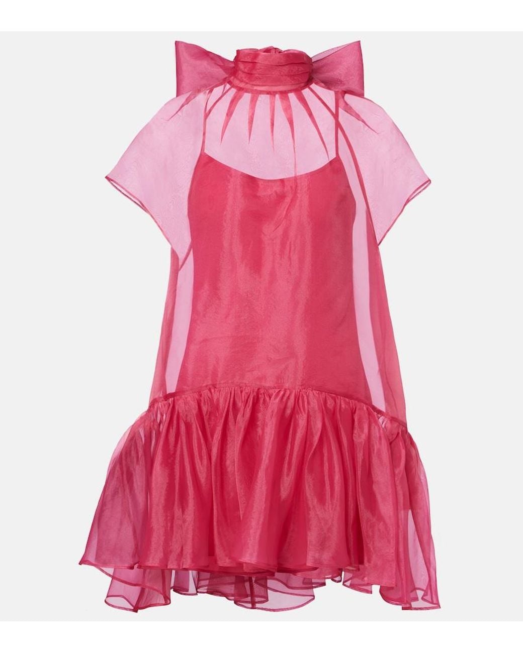 Jonathan Simkhai Beaux Bow-Detail Organza Minidress in Pink | Lyst Jonathan Simkhai Beaux Bow-Detail Organza Minidress in Pink | Lyst