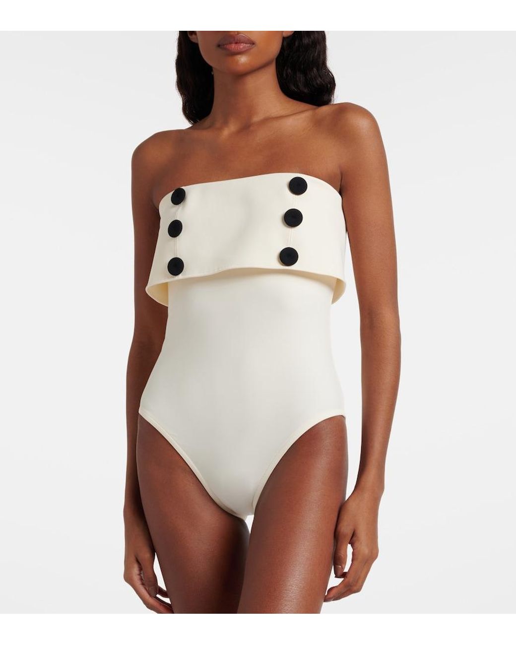Karla Colletto Natural Billie Colorblocked Swimsuit