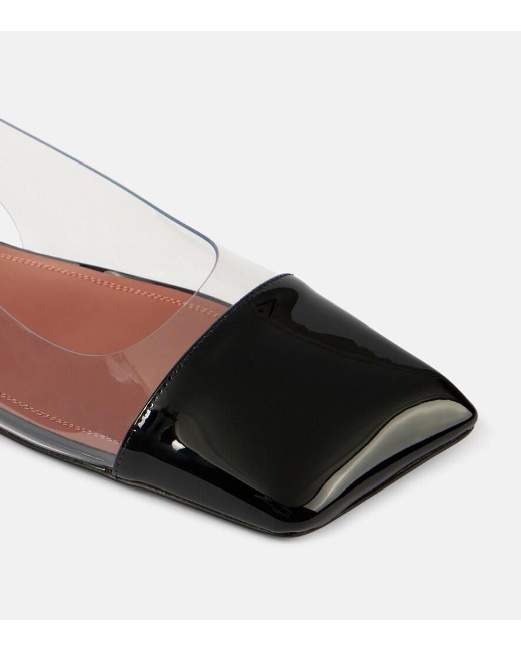AMINA MUADDI Black Ane Glass Pvc And Patent Leather Slingback Flats