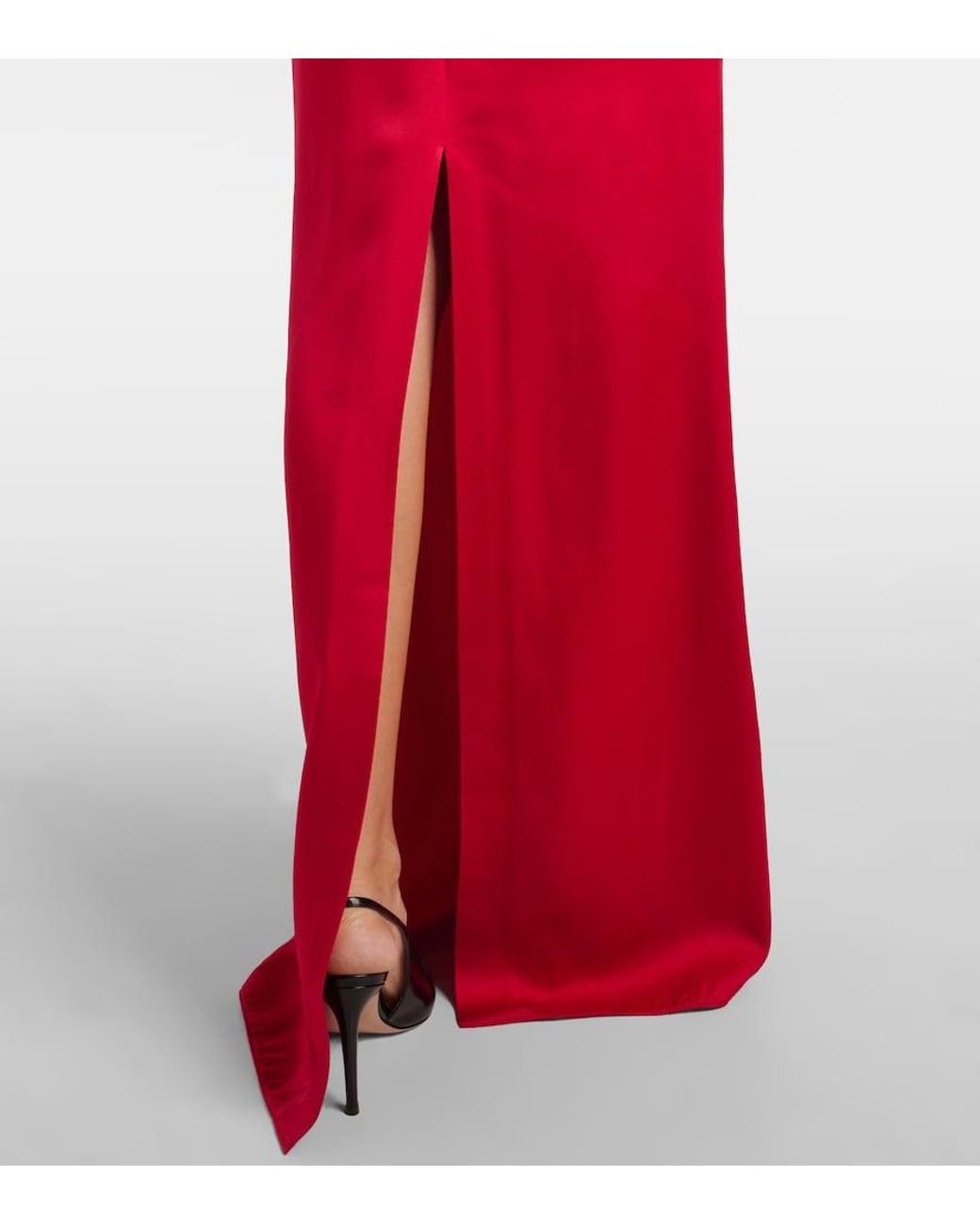 Stella McCartney Red Satin V-Neck Gown