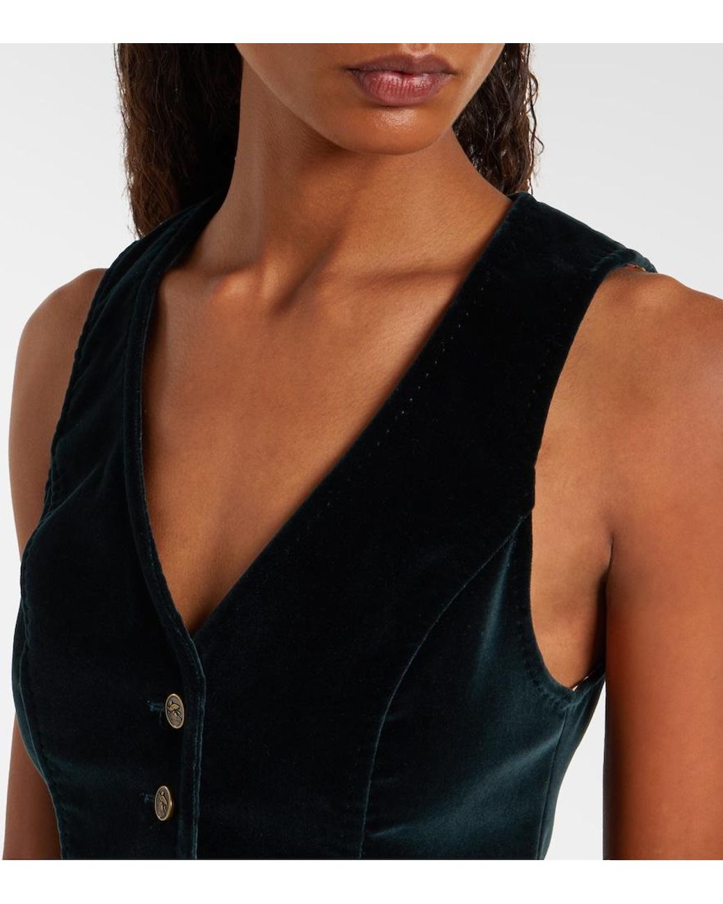 Etro Black Cotton Velvet Vest