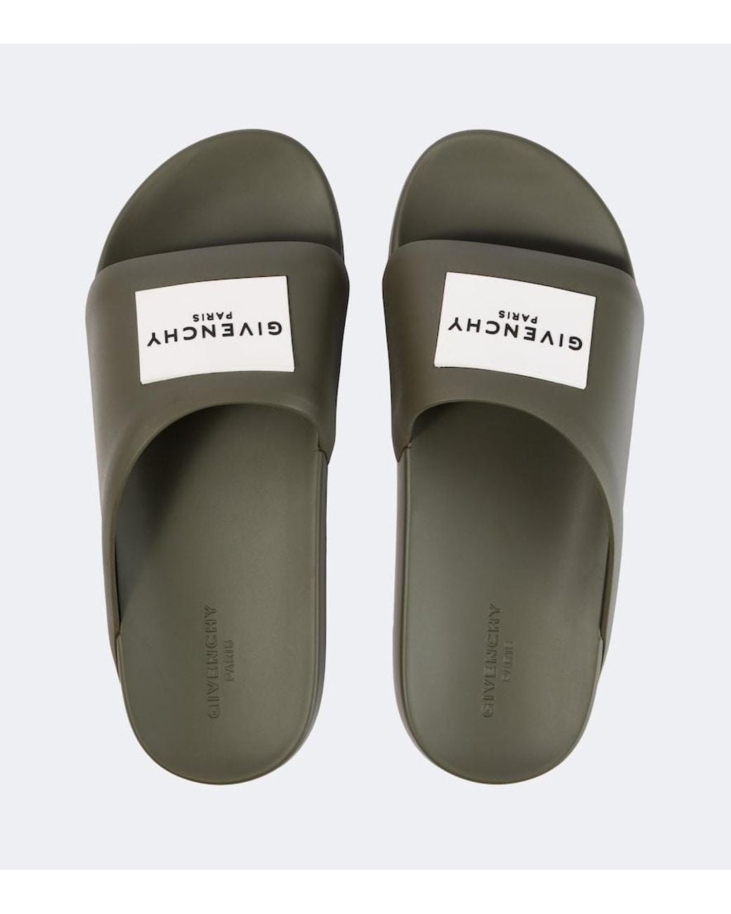 Givenchy Green Logo Pu Slides for men