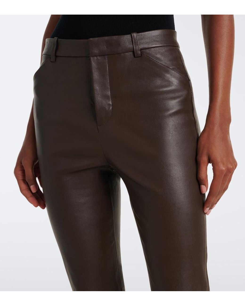 Vince Black Leather Flared Pants
