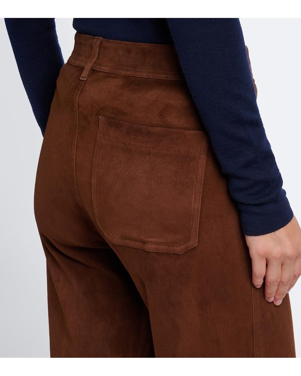 Polo Ralph Lauren Brown Beaton Suede Flared Pants