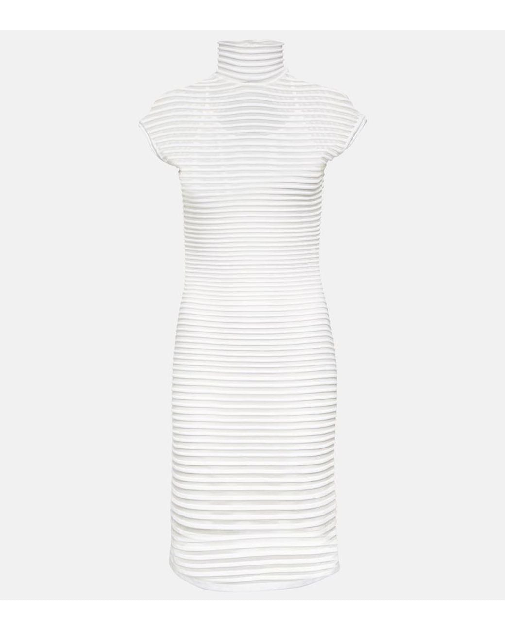 Alaïa White Striped Minidress