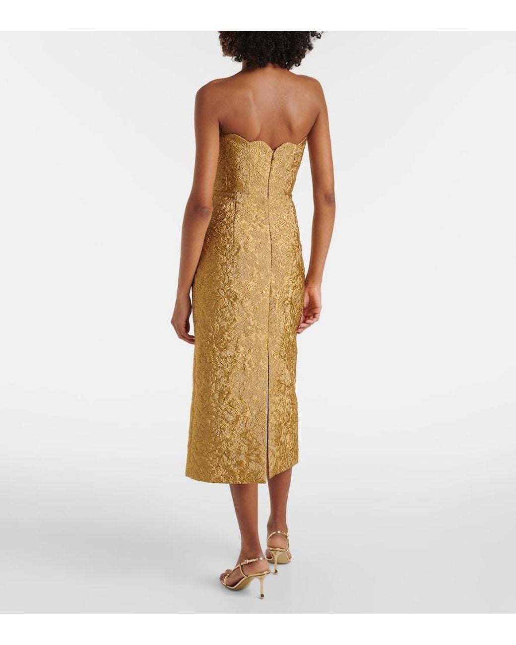 Markarian Natural Marcella Floral Brocade Cocktail Dress