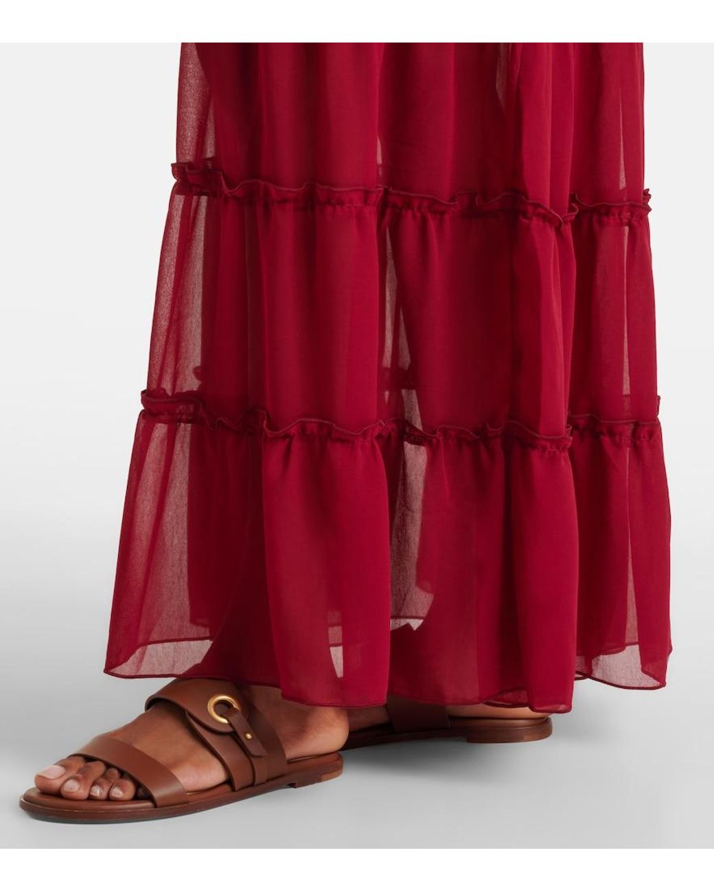 Bananhot Elma Tiered Semi-Sheer Maxi Skirt