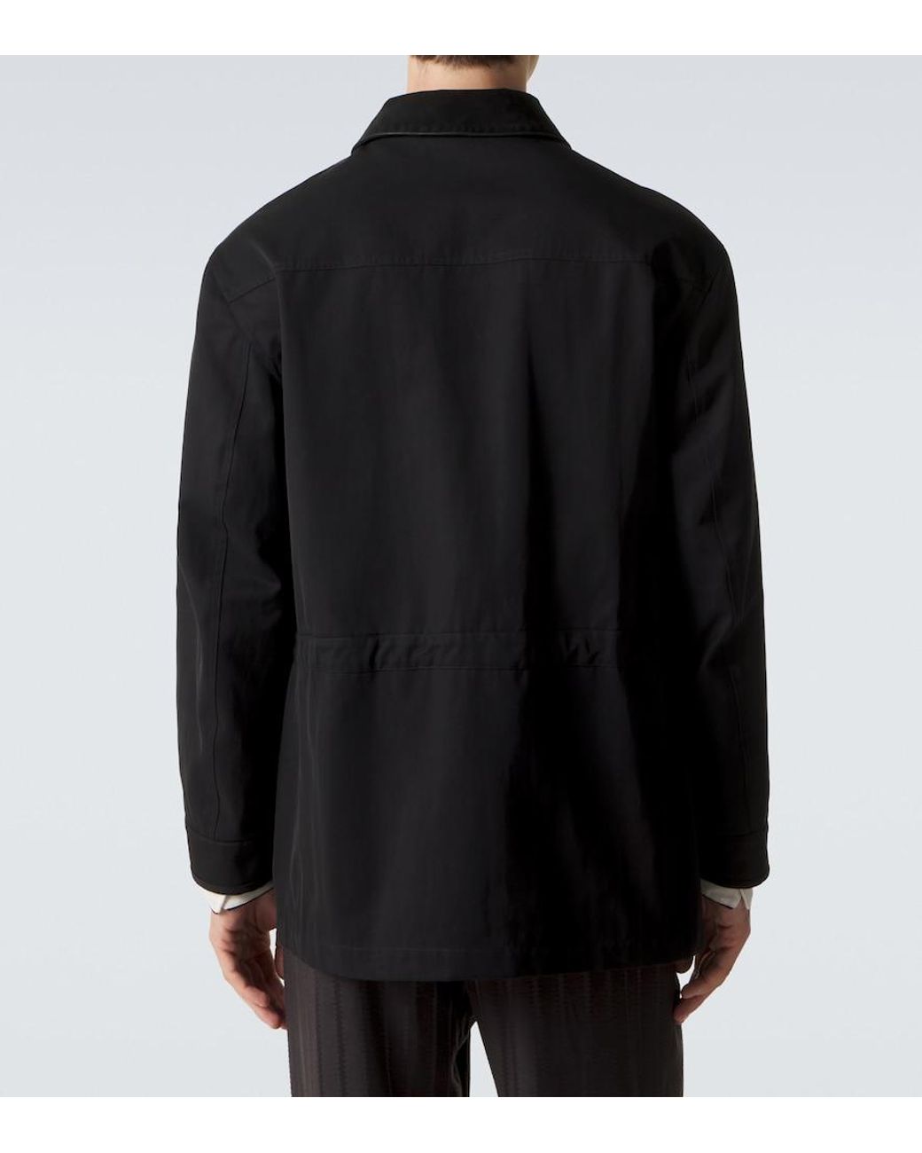 Tom Ford Black Cotton And Silk Twill Field Jacket for men