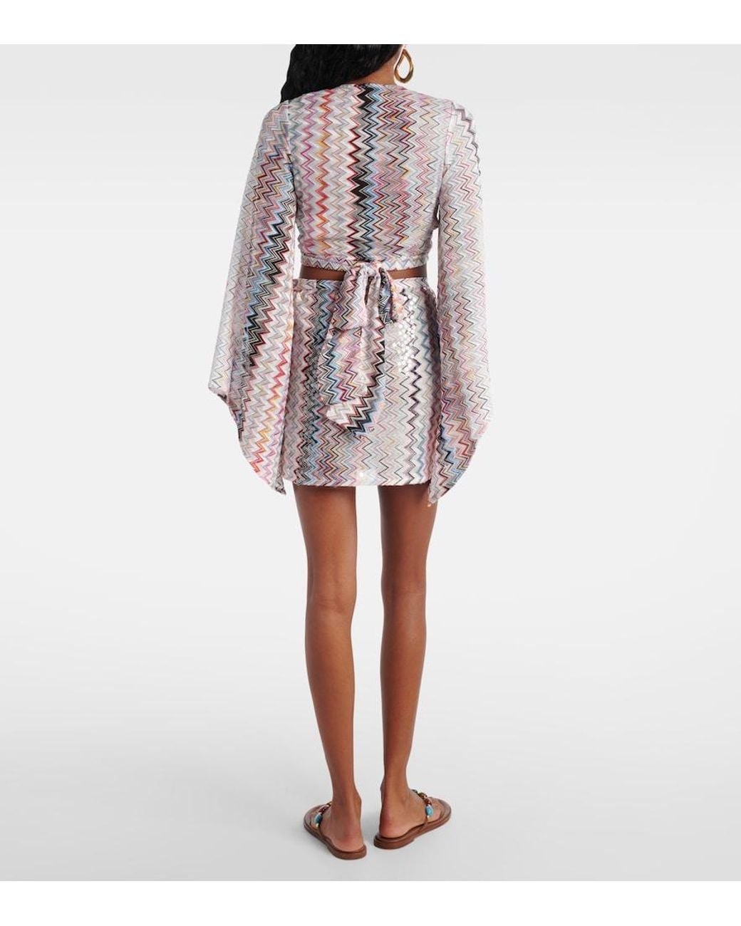Missoni White Zigzag Cropped Blouse