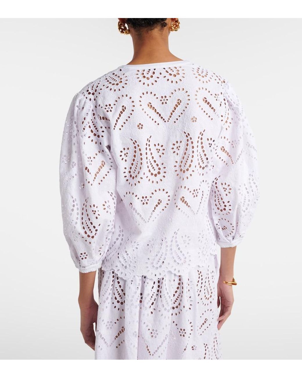 Etro White Cotton-Blend Top
