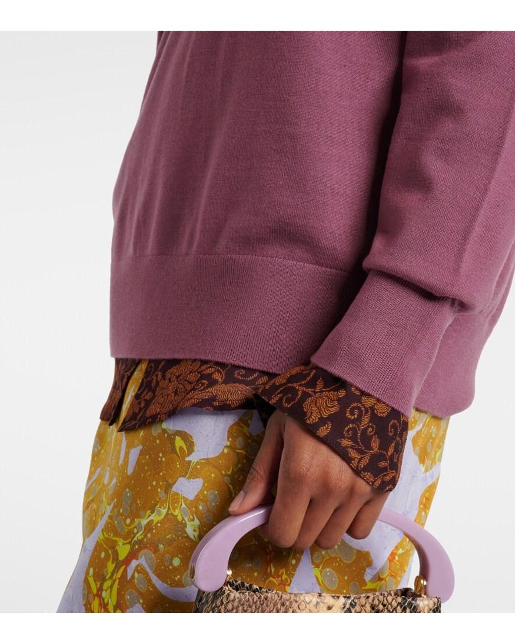 Dries Van Noten Purple Wool Sweater