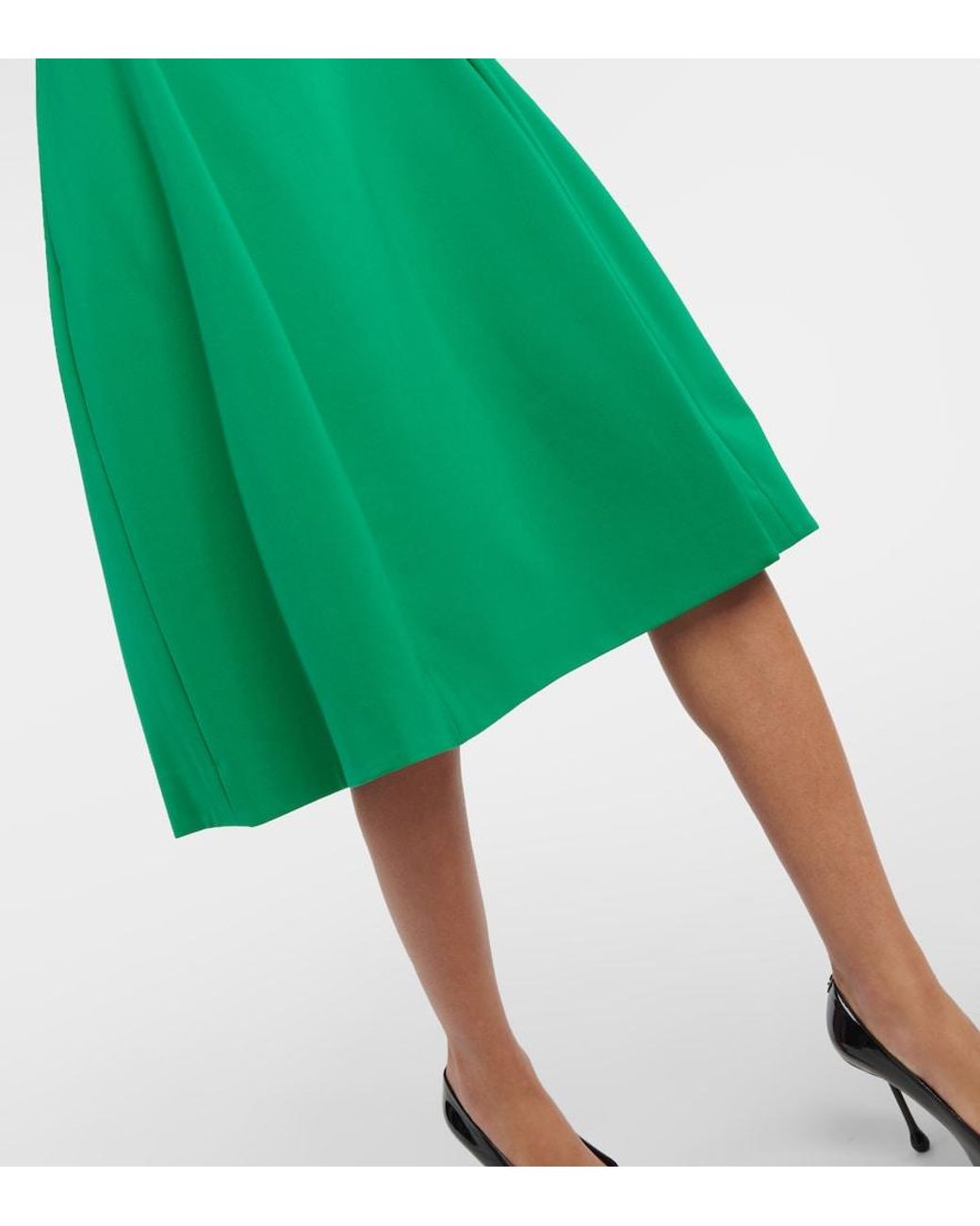 Dorothee Schumacher Green Off-Shoulder Midi Dress