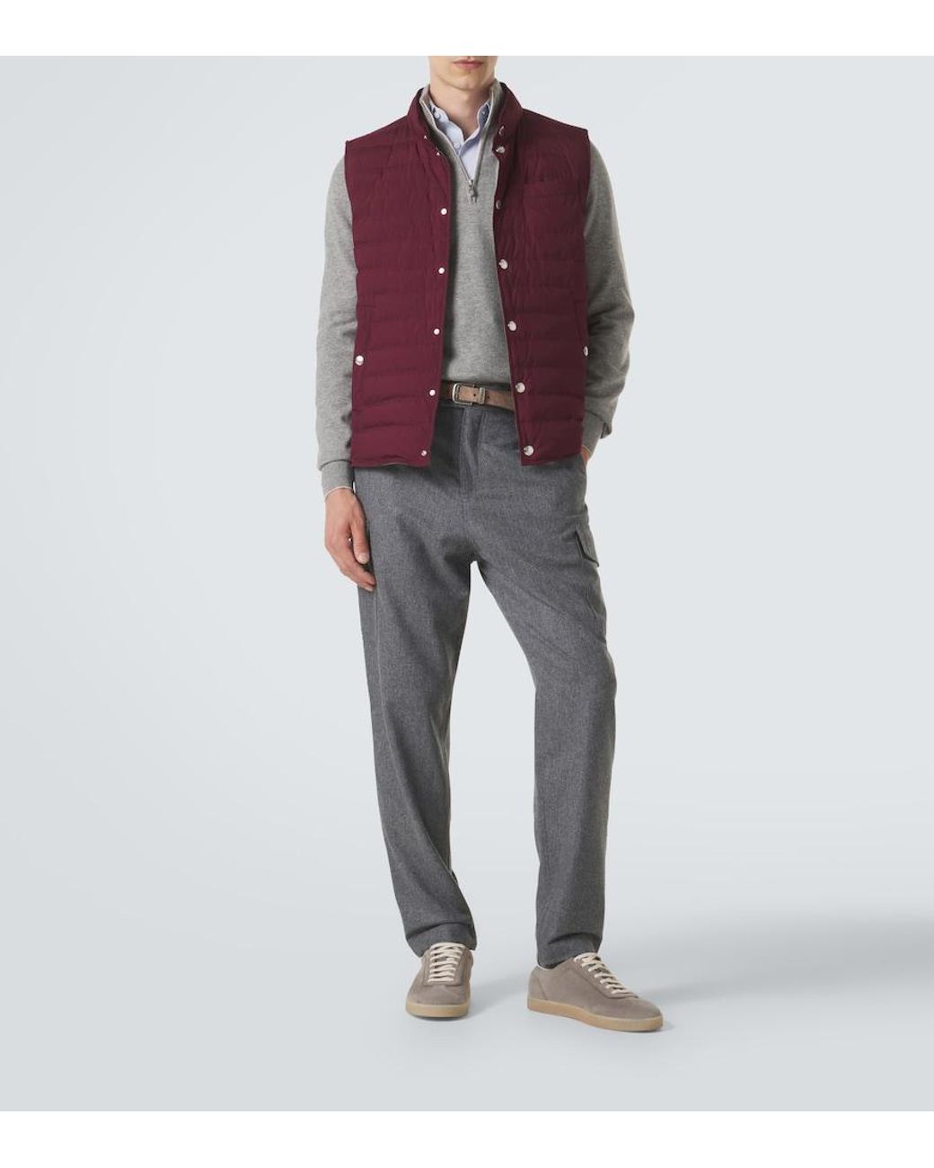 Brunello Cucinelli Purple Technical Down Vest for men