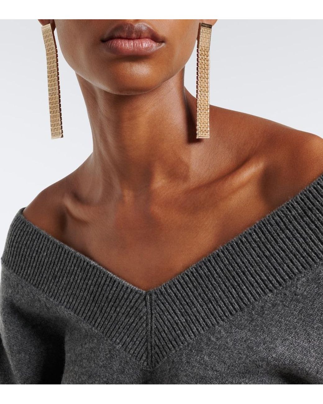 Tom Ford White Aion Brass Earrings