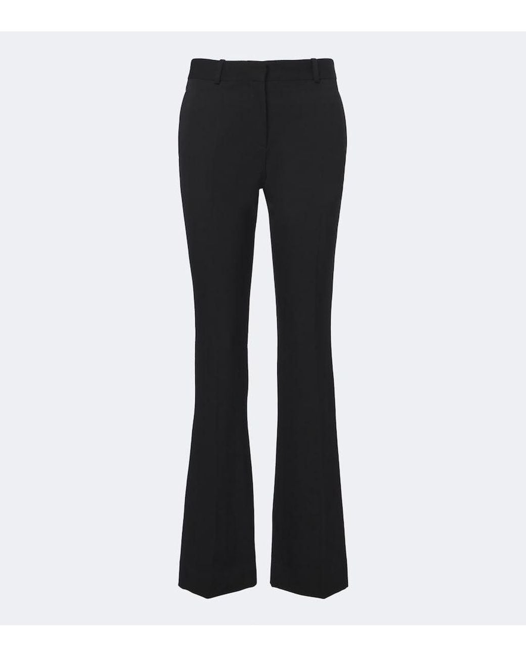 The Row Black Kloe Wool Straight Pants